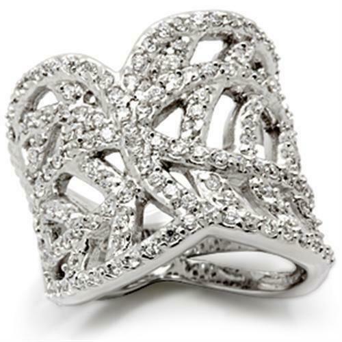 Jewellery Kingdom Ladies Band Sterling Silver Cz Pave Sparkling Comfort Wide Clear Ring - Jewelry Rings - British D'sire Main image