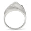 Jewellery Kingdom Ladies Band Sterling Silver Cz Triple Row Pave Stamped Italian Silver Ring - Jewelry Rings - British D'sire