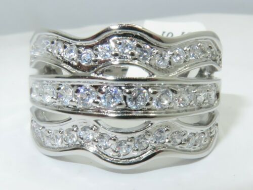 Jewellery Kingdom Ladies Band Sterling Silver Pave 8mm Wide Cubic Zirconia Eternity Ring Secondary image