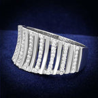 Jewellery Kingdom Ladies Band Sterling Silver Pave Cubic Zirconia Stamped Open Ring - Jewelry Rings - British D'sire