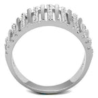 Jewellery Kingdom Ladies Band Sterling Silver Pave Cubic Zirconia Stamped Open Ring - Jewelry Rings - British D'sire