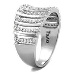 Jewellery Kingdom Ladies Band Sterling Silver Pave Cubic Zirconia Stamped Open Ring - Jewelry Rings - British D'sire