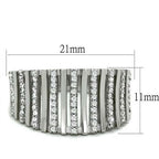 Jewellery Kingdom Ladies Band Sterling Silver Pave Cubic Zirconia Stamped Open Ring - Jewelry Rings - British D'sire