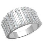 Jewellery Kingdom Ladies Band Sterling Silver Pave Cubic Zirconia Stamped Open Ring - Jewelry Rings - British D'sire
