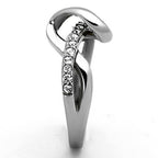 Jewellery Kingdom Ladies Band Swirl Cz Pave Stainless Steel Ring (Silver) - Jewelry Rings - British D'sire