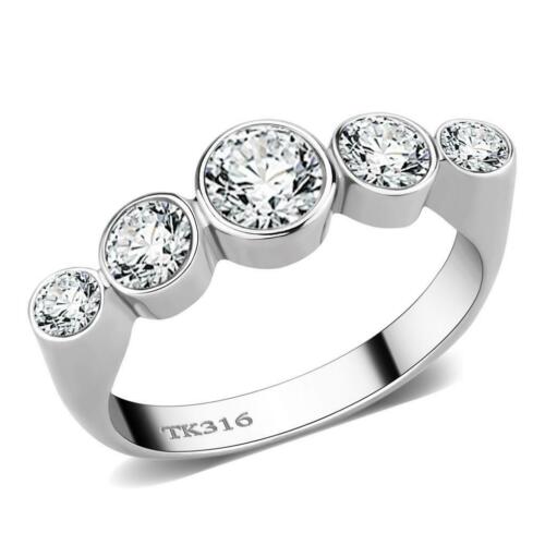 Jewellery Kingdom Ladies Bezel Band 2.30K Stainless Steel Ring (Silver) - Rings - British D'sire