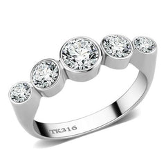 Jewellery Kingdom Ladies Bezel Band 2.30K Stainless Steel Ring (Silver) - Rings - British D'sire