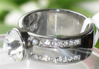Jewellery Kingdom Ladies Bezel Band Cubic Zirconia Stainless Steel Ring (Silver) - Jewelry Rings - British D'sire