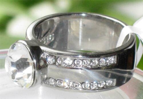 Jewellery Kingdom Ladies Bezel Band Cubic Zirconia Stainless Steel Ring (Silver) - Jewelry Rings - British D'sire