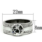 Jewellery Kingdom Ladies Bezel Band Cubic Zirconia Stainless Steel Ring (Silver) - Jewelry Rings - British D'sire