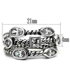 Jewellery Kingdom Ladies Bezel Stacking Blackened Band Stainless Steel Rope Ring - Jewelry Rings - British D'sire