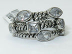 Jewellery Kingdom Ladies Bezel Stacking Blackened Band Stainless Steel Rope Ring - Jewelry Rings - British D'sire