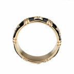 Jewellery Kingdom Ladies Black Enamel Star Band 7mm Cubic Zirconia Ring (Gold) - Rings - British D'sire
