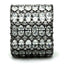 Jewellery Kingdom Ladies Black Wide Band 20mm Oval Cz Stones All Round Stainless Steel Ring - Jewelry Rings - British D'sire