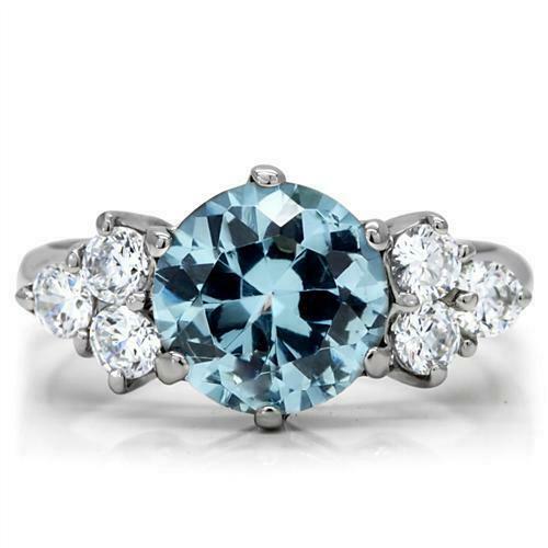 Jewellery Kingdom Ladies Blue Topaz 3k Stainless Steel Ring (Silver) - Rings - British D'sire