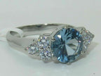 Jewellery Kingdom Ladies Blue Topaz 3k Stainless Steel Ring (Silver) - Rings - British D'sire