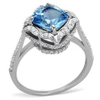 Jewellery Kingdom Ladies Blue Topaz Cushion Cut 1.50k Ring (Silver) - Rings - British D'sire
