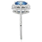 Jewellery Kingdom Ladies Blue Topaz Cushion Cut 1.50k Ring (Silver) - Rings - British D'sire