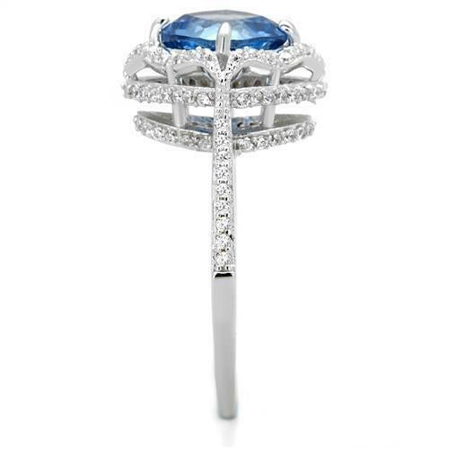 Jewellery Kingdom Ladies Blue Topaz Cushion Cut 1.50k Ring (Silver) - Rings - British D'sire