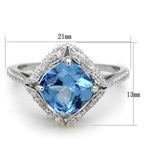 Jewellery Kingdom Ladies Blue Topaz Cushion Cut 1.50k Ring (Silver) - Rings - British D'sire