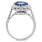 Jewellery Kingdom Ladies Blue Topaz Cushion Cut 1.50k Ring (Silver) - Rings - British D'sire