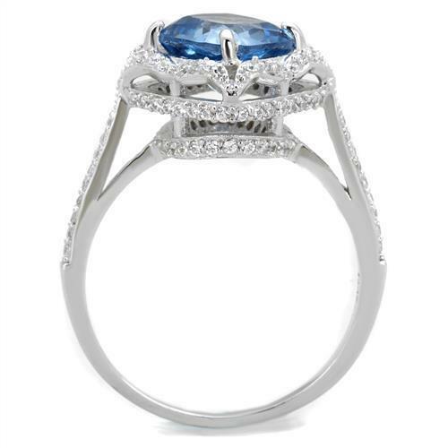 Jewellery Kingdom Ladies Blue Topaz Cushion Cut 1.50k Ring (Silver) - Rings - British D'sire