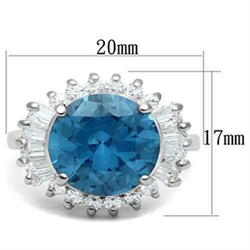Jewellery Kingdom Ladies Blue Topaz Oval Baguettes 9 Carat Cocktail Sterling Silver Ring Secondary image