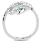 Jewellery Kingdom Ladies Blue Topaz Snake Pave Band Stainless Steel Ring (Silver) - Rings - British D'sire