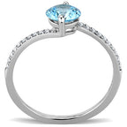 Jewellery Kingdom Ladies Blue Topaz Solitaire 2.25 Carat Stainless Steel Cubic Zirconia Ring - Jewelry Rings - British D'sire