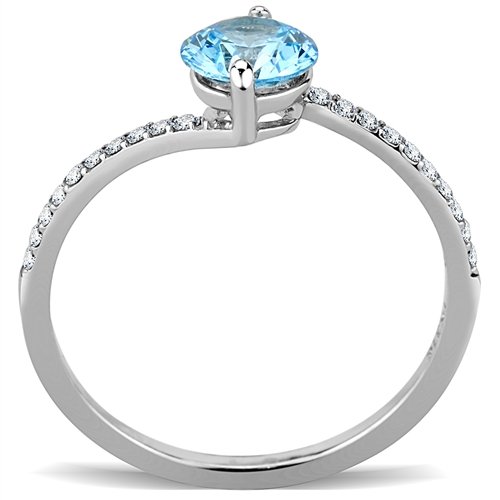 Jewellery Kingdom Ladies Blue Topaz Solitaire 2.25 Carat Stainless Steel Cubic Zirconia Ring - Jewelry Rings - British D'sire