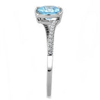 Jewellery Kingdom Ladies Blue Topaz Solitaire 2.25 Carat Stainless Steel Cubic Zirconia Ring - Jewelry Rings - British D'sire