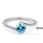 Jewellery Kingdom Ladies Blue Topaz Solitaire 2.25 Carat Stainless Steel Cubic Zirconia Ring - Jewelry Rings - British D'sire