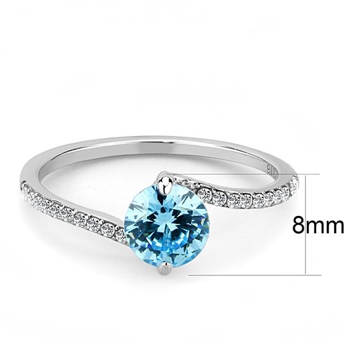 Jewellery Kingdom Ladies Blue Topaz Solitaire 2.25 Carat Stainless Steel Cubic Zirconia Ring - Jewelry Rings - British D'sire
