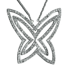 Jewellery Kingdom Ladies Butterfly Necklace Pendant Sterling Silver Cubic Zirconias Cz Pave 1374 - Necklaces & Pendants - British D'sire