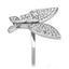 Jewellery Kingdom Ladies Butterfly Pave Cocktail Big Statement Stainless Steel Ring (Silver) - Jewelry Rings - British D'sire
