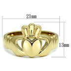 Jewellery Kingdom Ladies Celtic Claddagh No Stone Irish Steel Ireland Ring (Gold) - Jewelry Rings - British D'sire