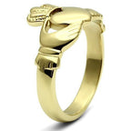 Jewellery Kingdom Ladies Celtic Claddagh No Stone Irish Steel Ireland Ring (Gold) - Jewelry Rings - British D'sire