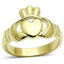 Jewellery Kingdom Ladies Celtic Claddagh No Stone Irish Steel Ireland Ring (Gold) - Jewelry Rings - British D'sire