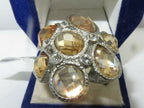 Jewellery Kingdom Ladies Champagne Cocktail Marquise Heart Oval Statement Rhodium Ring (Brown) - Jewelry Rings - British D'sire