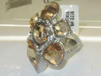 Jewellery Kingdom Ladies Champagne Cocktail Marquise Heart Oval Statement Rhodium Ring (Brown) - Jewelry Rings - British D'sire
