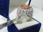 Jewellery Kingdom Ladies Champagne Oval Cz Silver Rhodium Sparkling Cocktail 12ct Ring (Brown) - Jewelry Rings - British D'sire