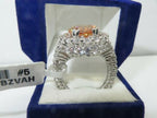 Jewellery Kingdom Ladies Champagne Oval Cz Silver Rhodium Sparkling Cocktail 12ct Ring (Brown) - Jewelry Rings - British D'sire