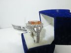 Jewellery Kingdom Ladies Champagne Oval Cz Silver Rhodium Sparkling Cocktail 12ct Ring (Brown) - Jewelry Rings - British D'sire