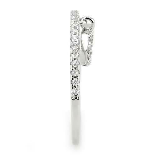 AAA grade cubic zirconia rhodium plated ring by Jewellery Kingdom | Dangle heart charm ring Secondary image