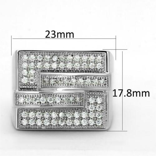 Jewellery Kingdom Ladies Chunky Square Sparkling Pave 3d Simulated Diamonds Clear Ring (Silver) Secondary image