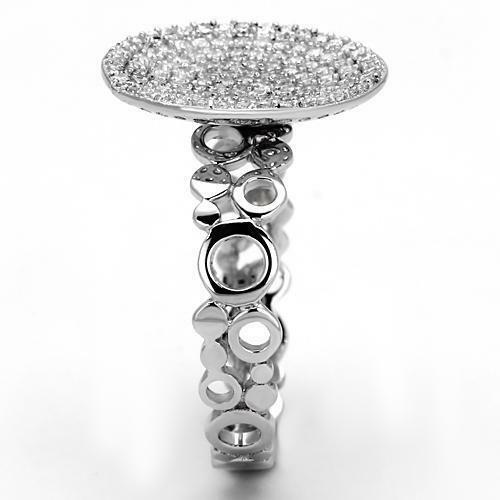 Jewellery Kingdom Ladies Circle Cubic Zirconia Sterling Silver Pave Super Handmade Ring - Jewelry Rings - British D'sire