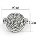 Jewellery Kingdom Ladies Circle Cubic Zirconia Sterling Silver Pave Super Handmade Ring - Jewelry Rings - British D'sire