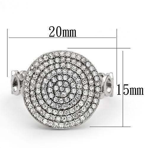 Jewellery Kingdom Ladies Circle Cubic Zirconia Sterling Silver Pave Super Handmade Ring - Jewelry Rings - British D'sire