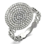 Jewellery Kingdom Ladies Circle Cubic Zirconia Sterling Silver Pave Super Handmade Ring - Jewelry Rings - British D'sire