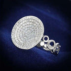 Jewellery Kingdom Ladies Circle Cubic Zirconia Sterling Silver Pave Super Handmade Ring - Jewelry Rings - British D'sire